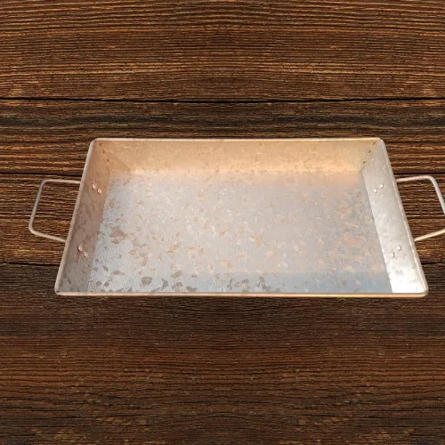 Galvanized Metal Tray With Handles #A