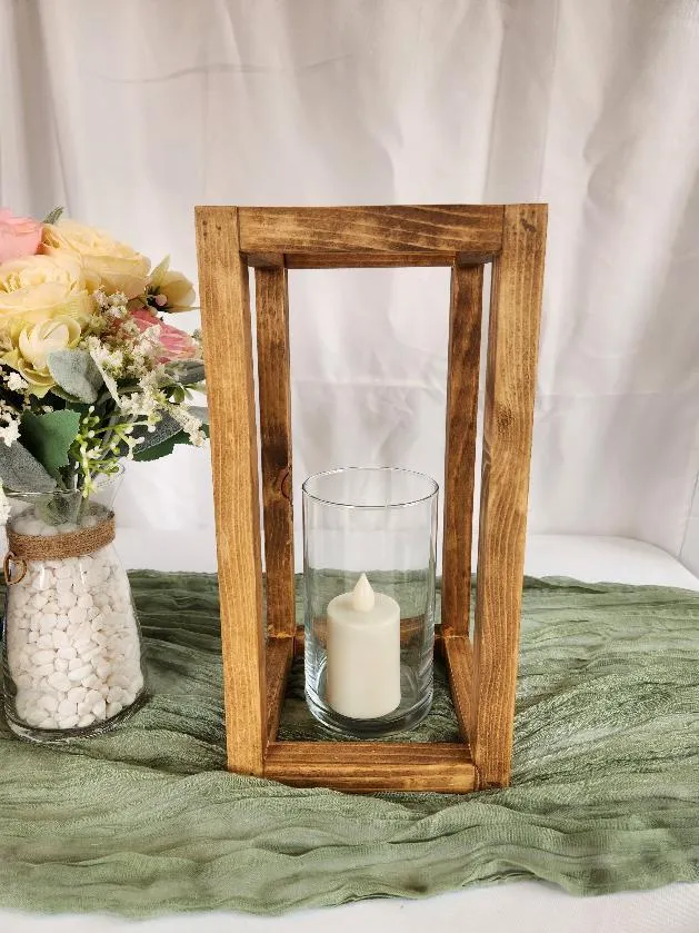 Wooden Rectangle Centerpiece Candle Holder or Floral Open Ends 12x6x6  (QTY 13)