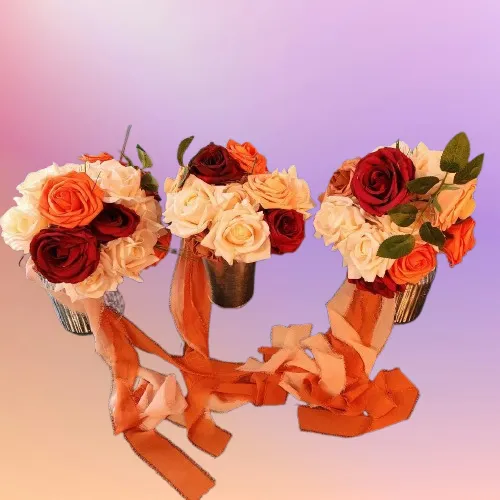 Bridesmaid Bouquet Terracotta Flowers Set A (QTY 3)