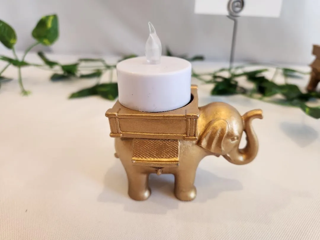 Golden Elephant Votive Holders Good Luck Trunks  (QTY 38)