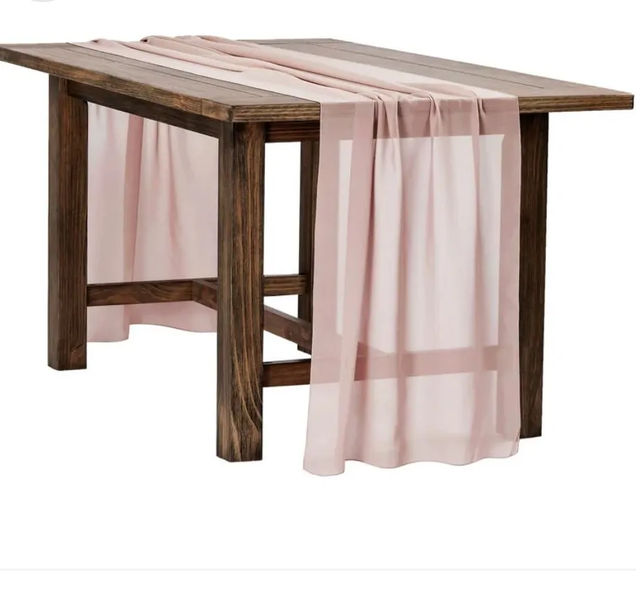 Dusty Rose /  Mauve  Chiffon Table Runners 10 feet Long  (QTY 11)