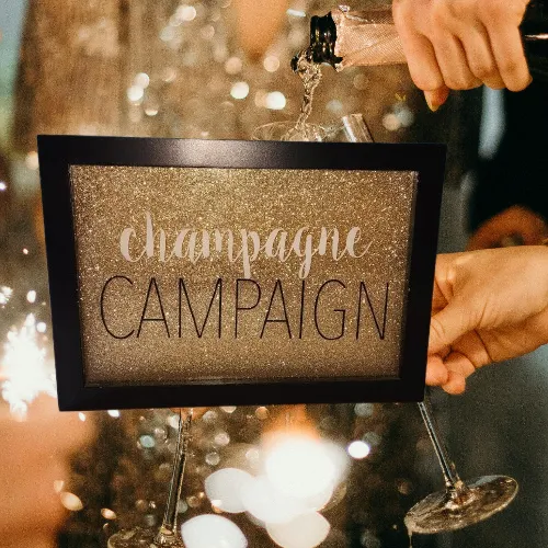 Champagne Campaign Bar Sign