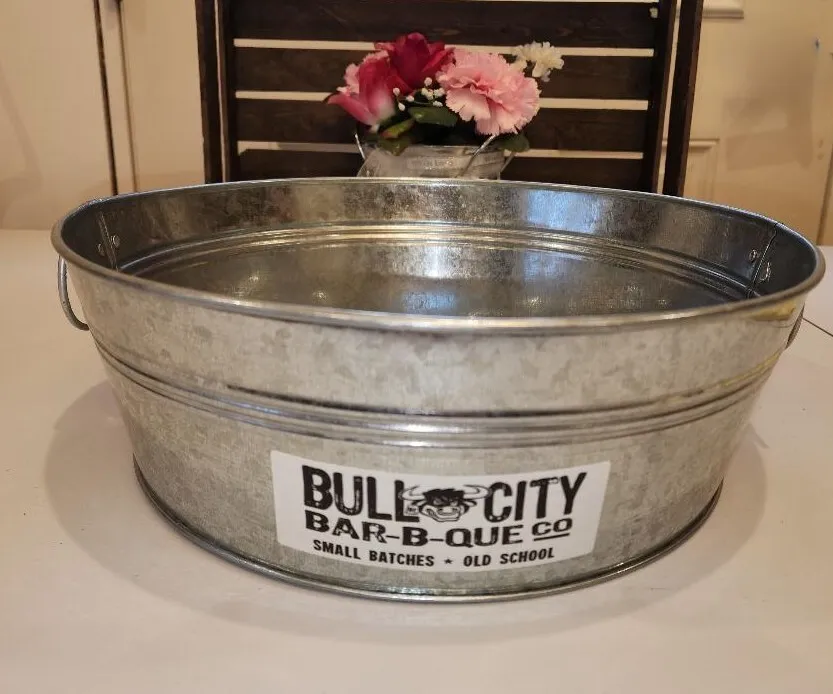 Galvanized Metal Tub Bull City BBQ 
