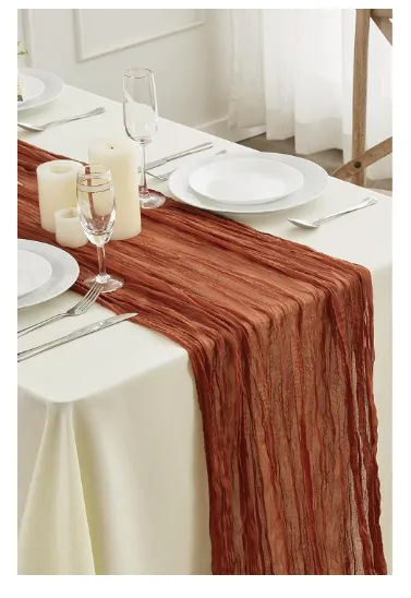 Terracotta Sheer Table Runner Cheesecloth   (QTY 17)