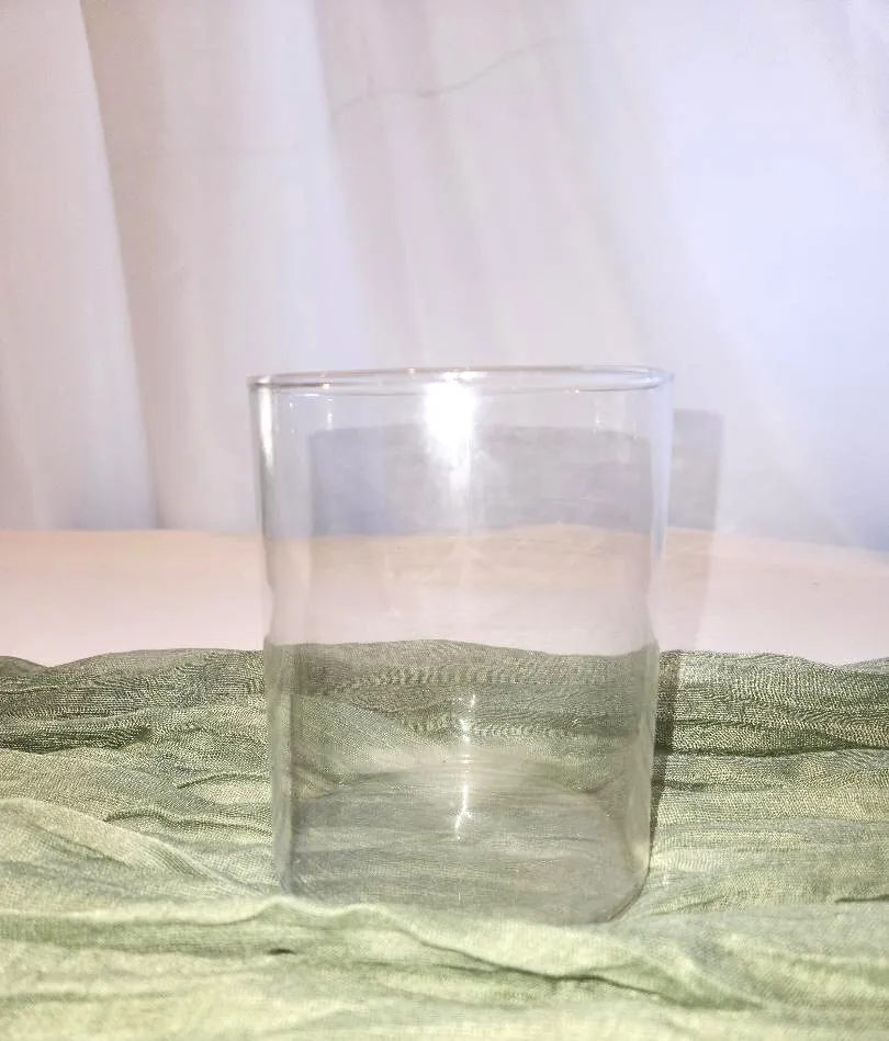 Clear Glass Modern Straight Sided Vase 5 in Tall
