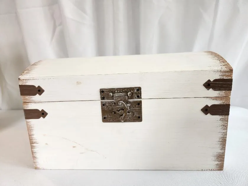 White Wooden Card Box Top Slot