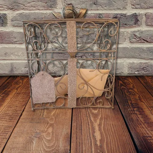 Card Box Silver Metal Sparkle