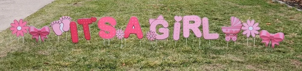 It's A Girl Outside Yard Decoration Signs