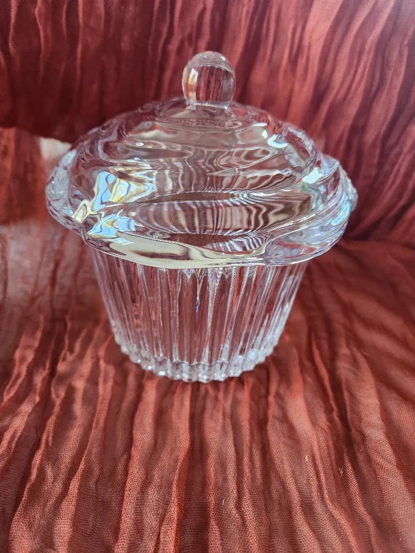 Crystal Glass Cupcake Shaped 2 Pc Treat Holder Dessert Bar