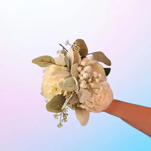 Brides or Bridesmaid Bouquet White Roses & Hydrangeas SET C  (QTY 2)