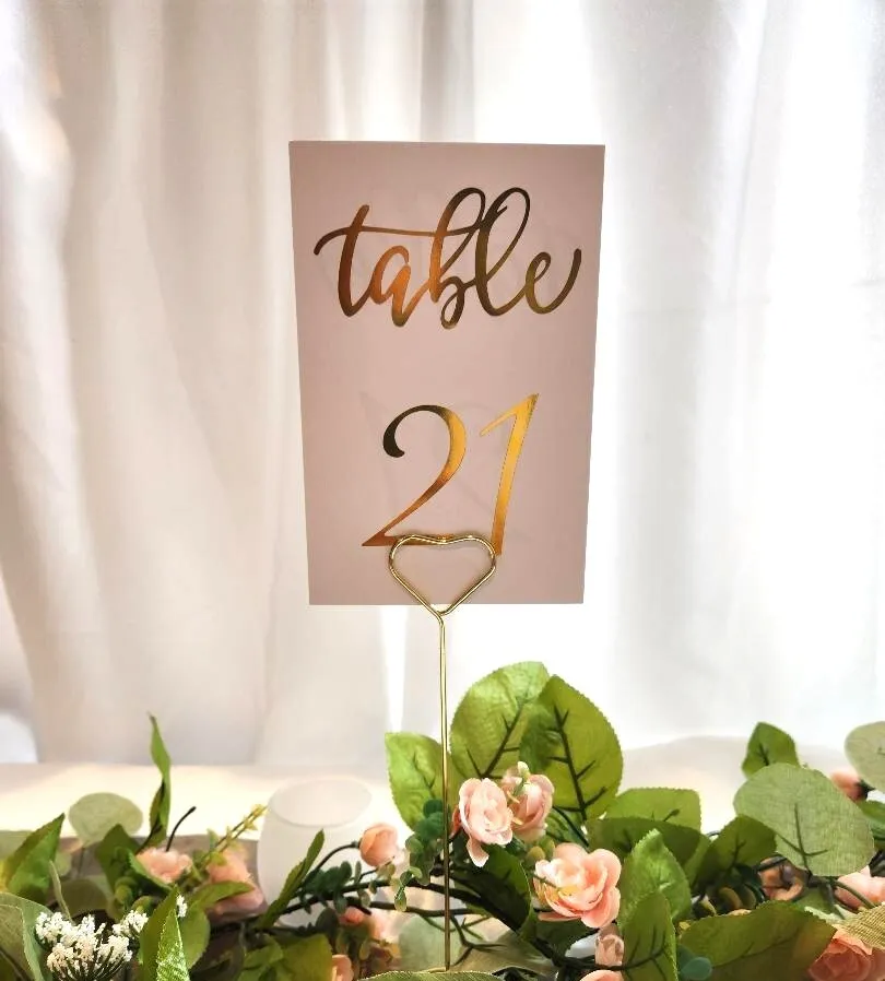 White with Gold Table Numbers 1 to 30 & Head Table 