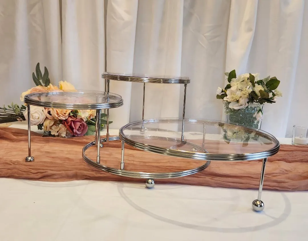 3 Tier Metal Circles Trays by Wilton 1 Piece Serving Appetizers Desserts 