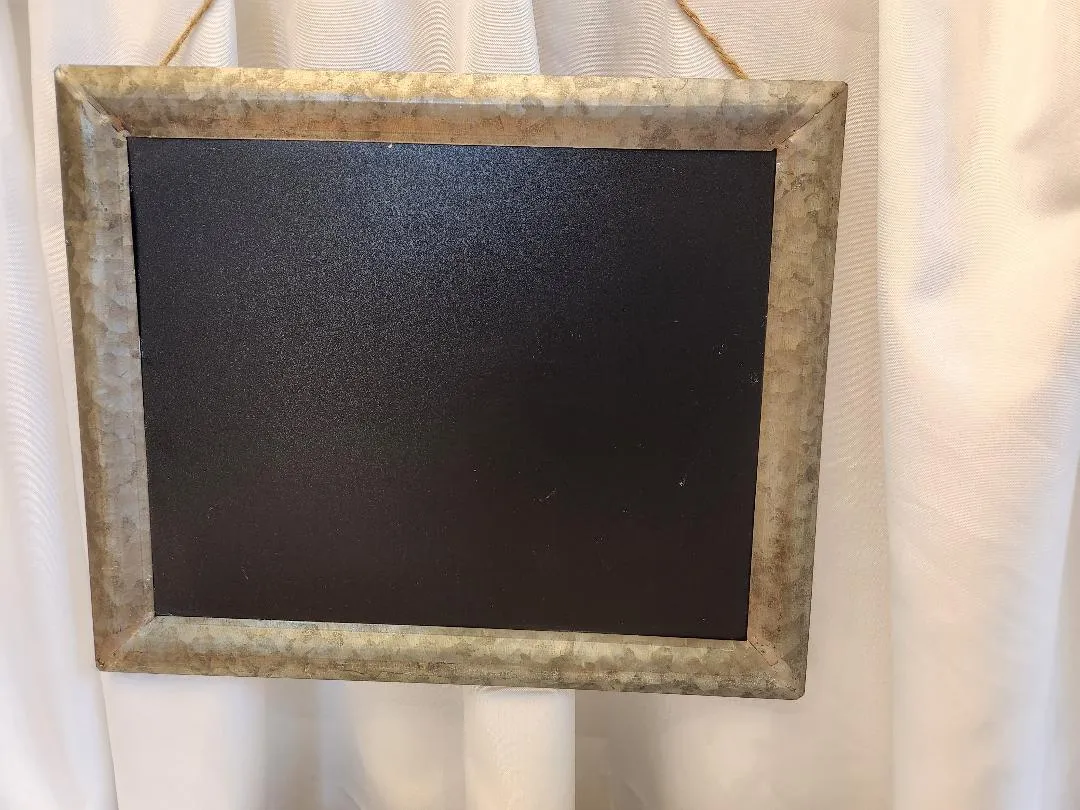 Galvanized Metal Framed Chalkboard Hangs