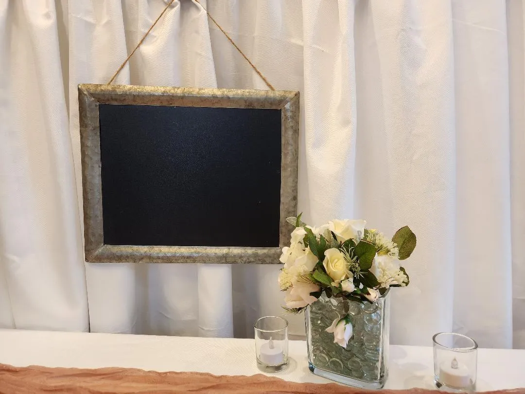 Galvanized Metal Framed Chalkboard Hangs