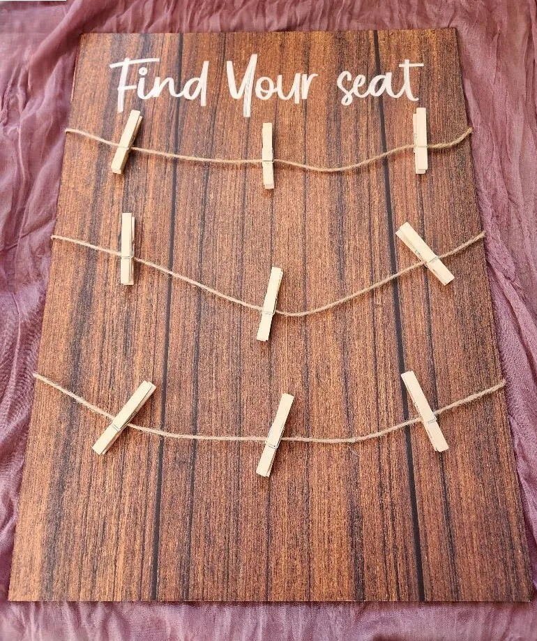 Find Your Seat Seating Chart Board
