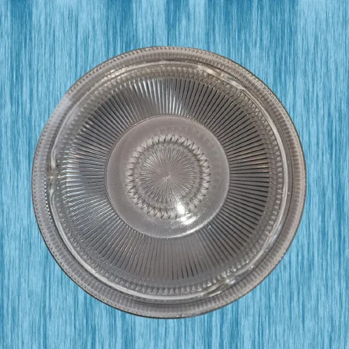 Clear Glass Pressed Design Cake Plate 10 in Cake 
