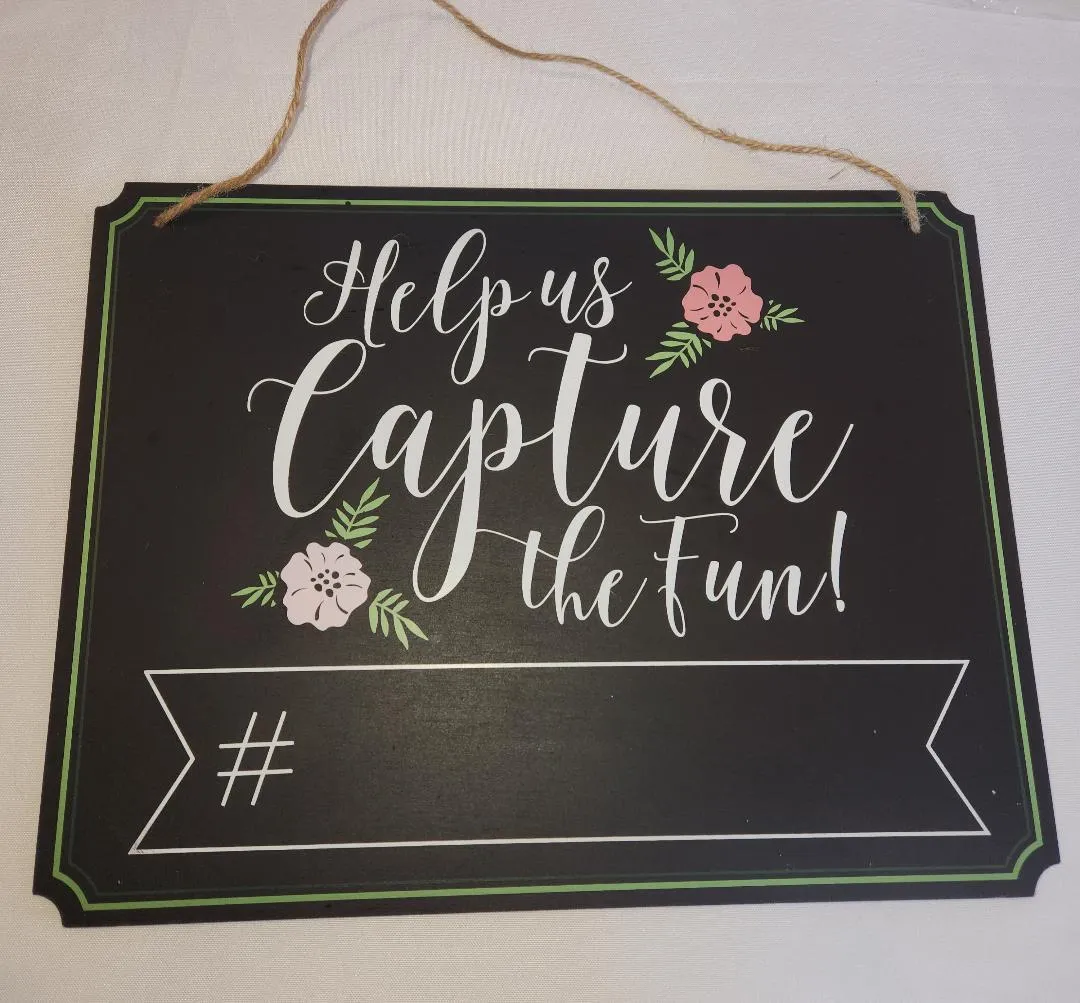 Help Us Capture The Fun Chalkboard Sign # Photos  (QTY 2)