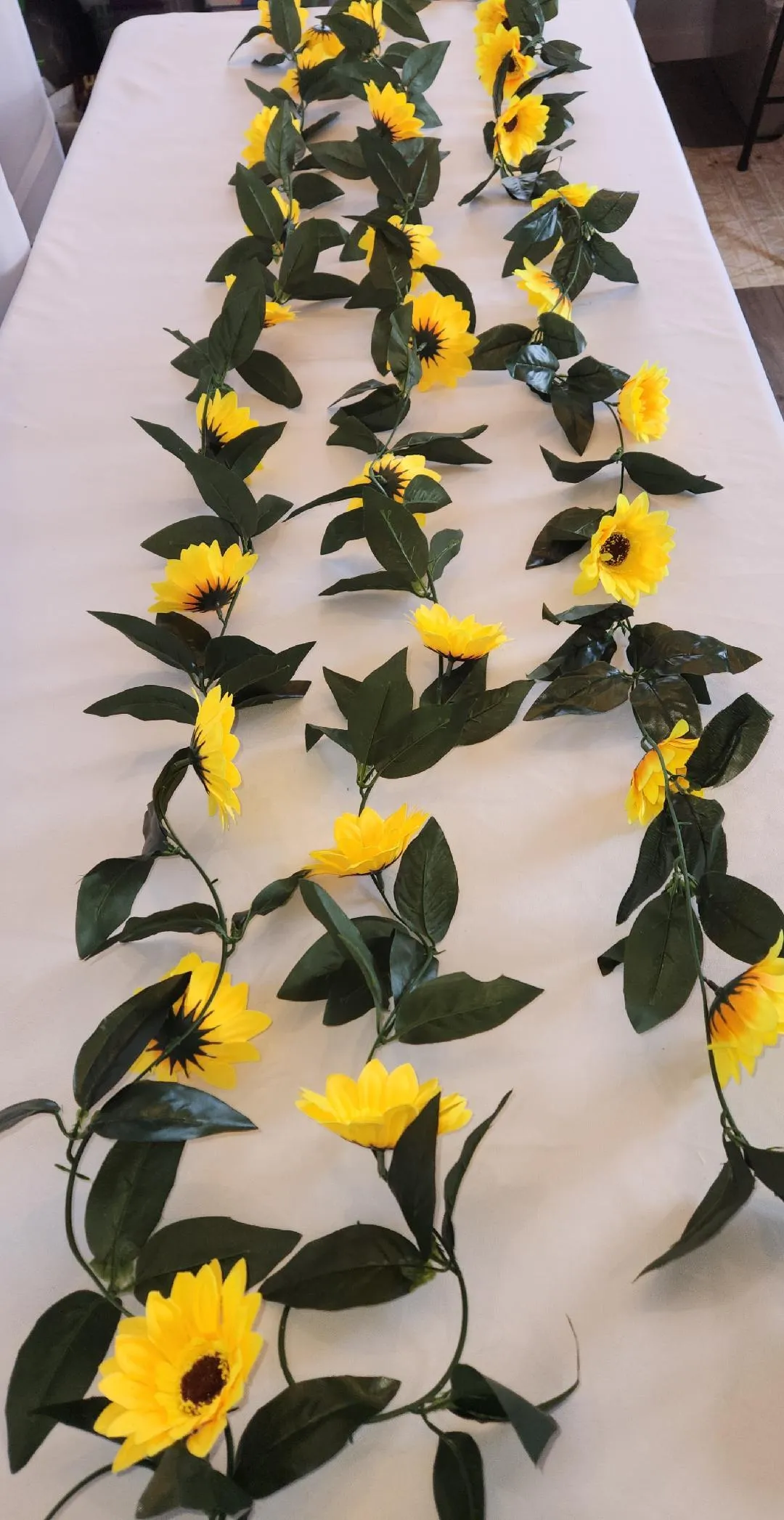 Sunflower and Leaves Floral Arch Garlands Set of 3