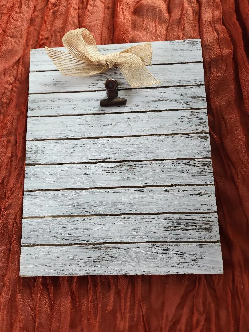 Wooden Frame with Front Clip Burlap Bow 7x8 Timeline of Events Menu 