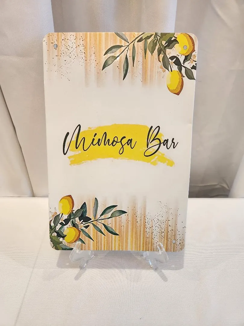 Lemon Themed Mimosa Bar Metal Sign