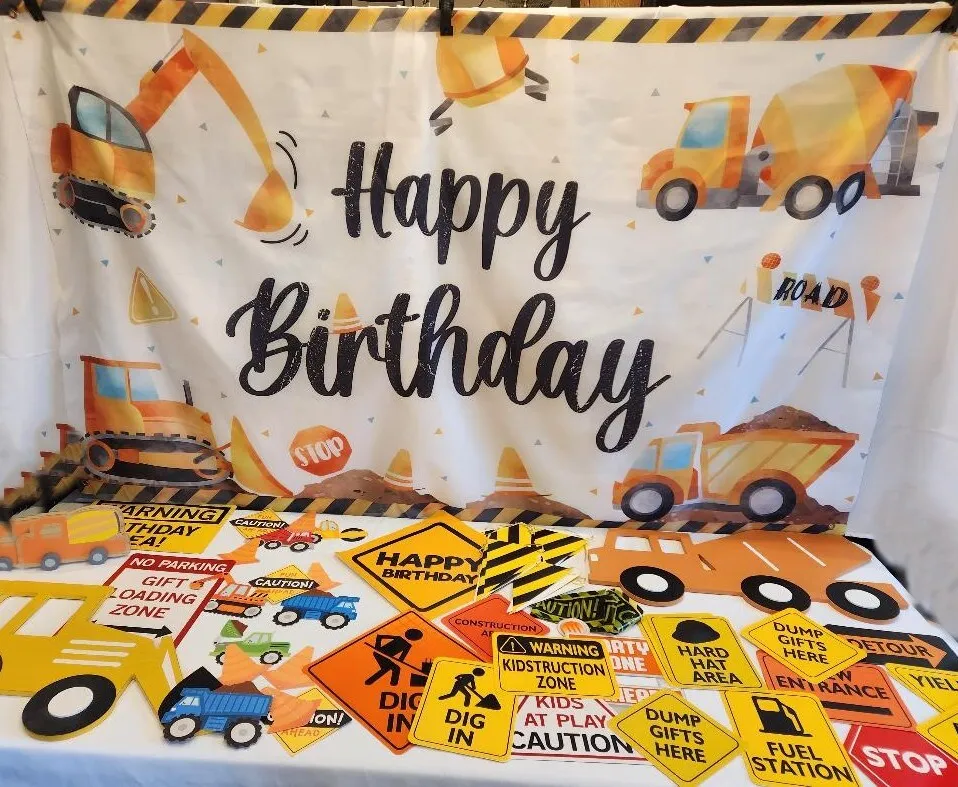 Construction Trucks Happy Birthday Party Package