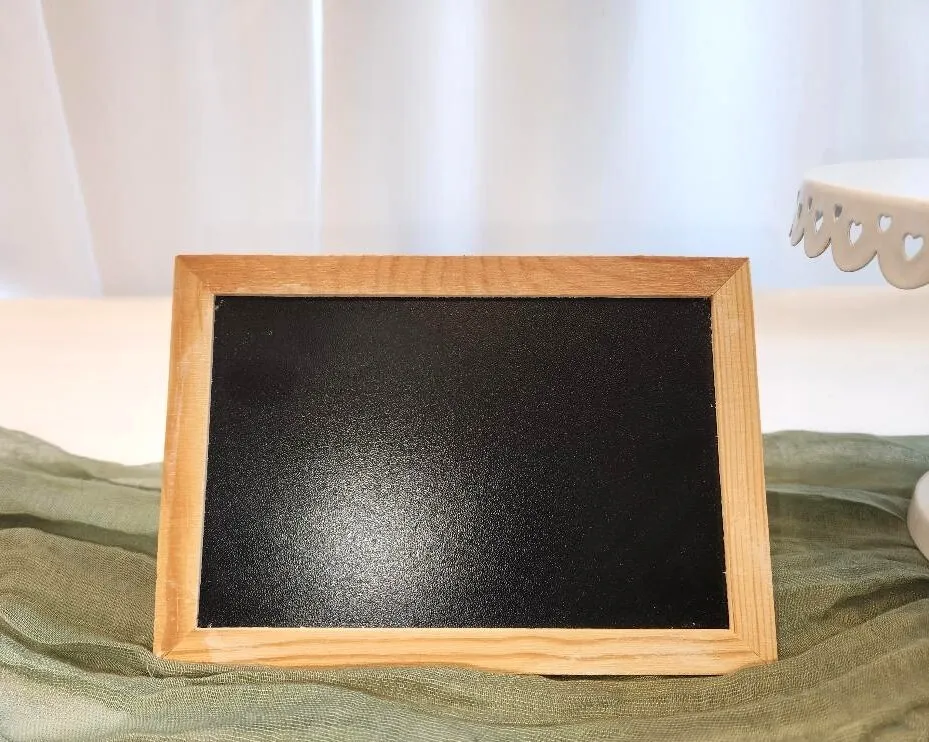 Mini Wooden Chalkboards Framed in Wood Easel Back   (QTY 12)