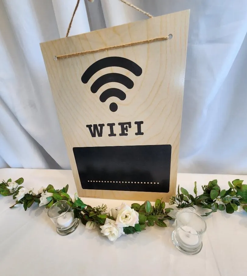 Wi Fi Password Chalkboard Sign Hangs