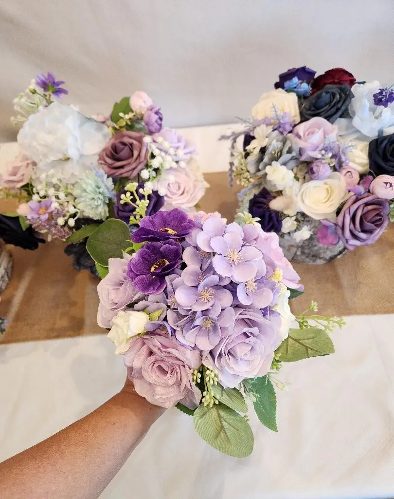 Bouquet  Purple Pink Blue  White Floral 