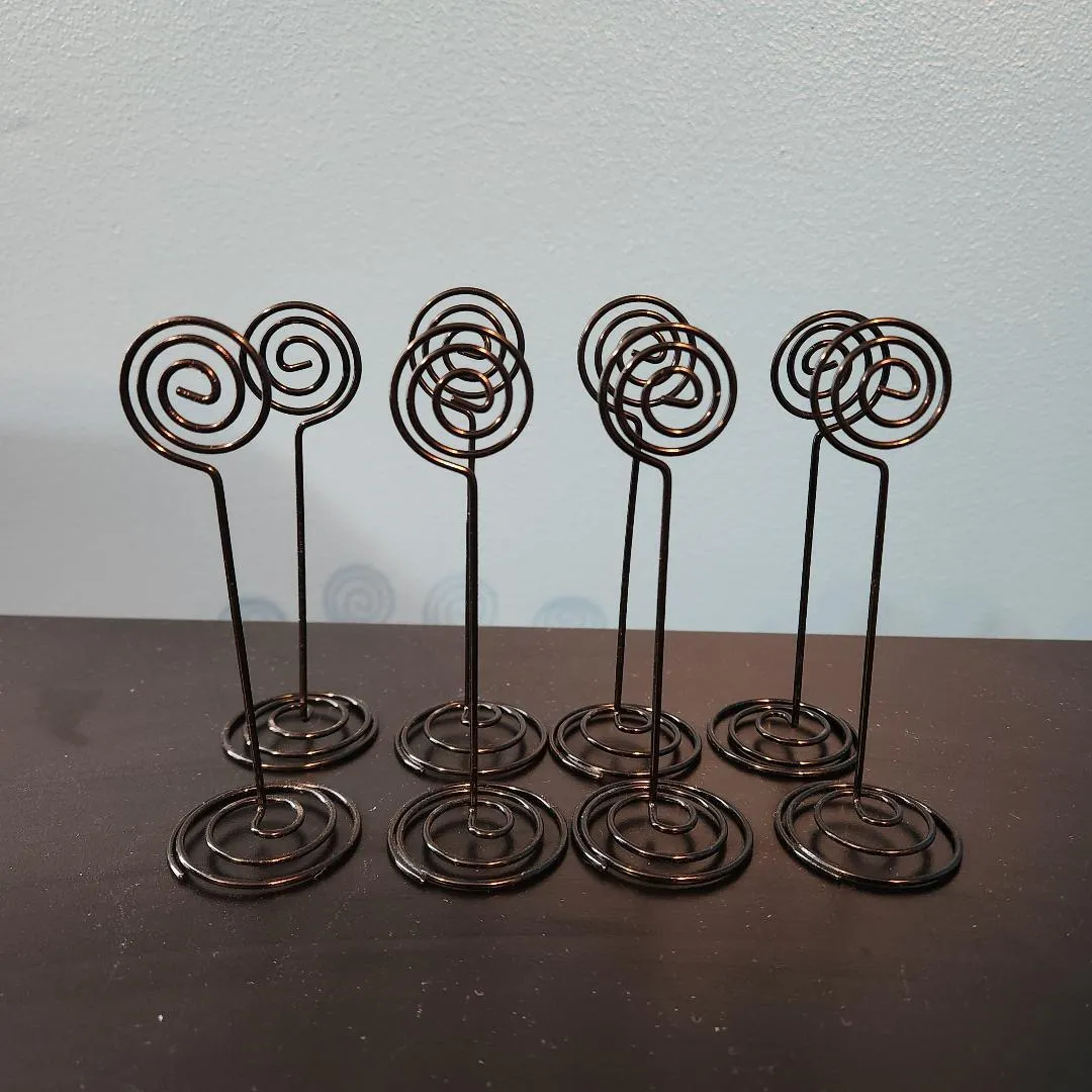 Black Metal Place Card  or Sign Holders 4.5 in Tall   (QTY 8)