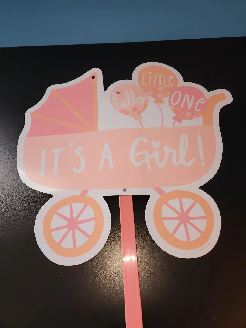It's A Girl Yard Sign Can Attach Balloons 