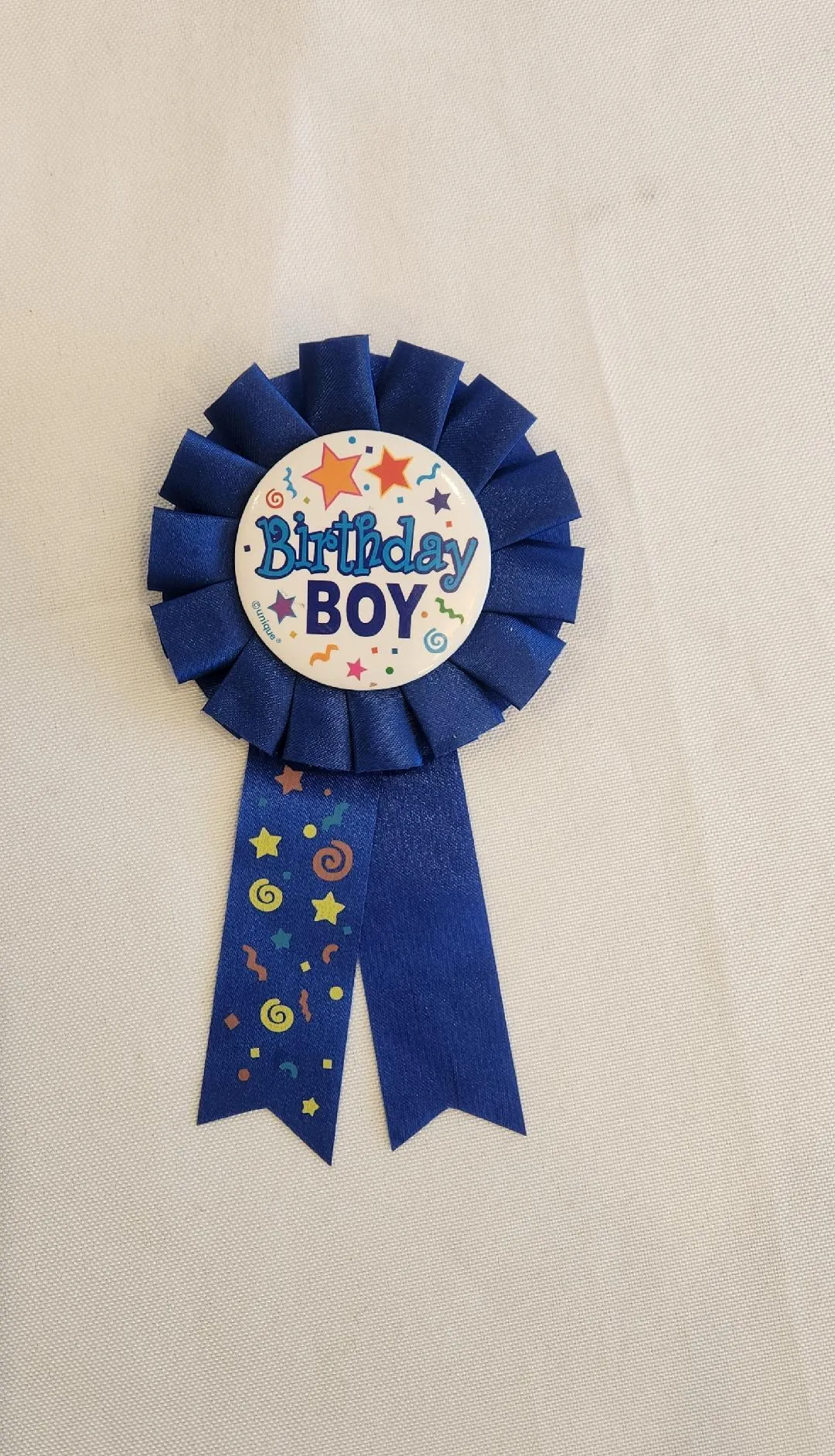 Happy Birthday Boy Button Ribbon