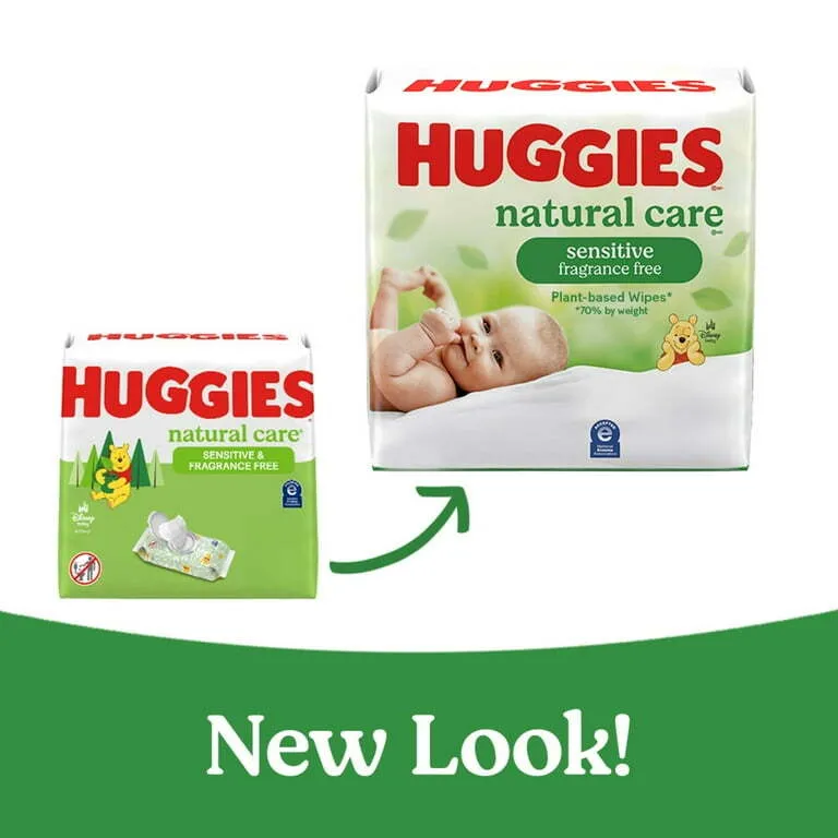 Huggies Natural Care Sensitive Unscented Baby Wipes - 168 Count