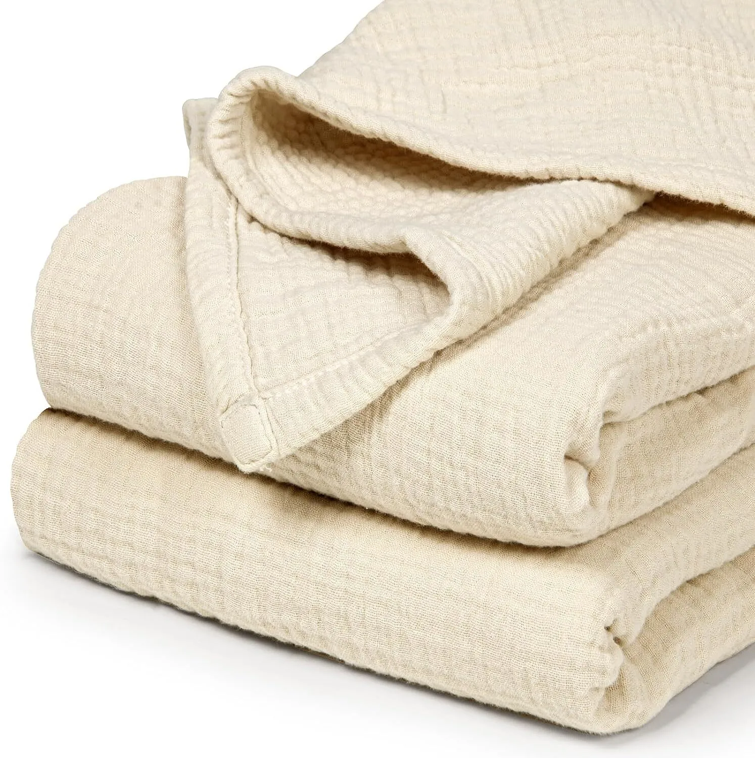 Lulumoon Blanket for Toddlers: Muslin Neutral 