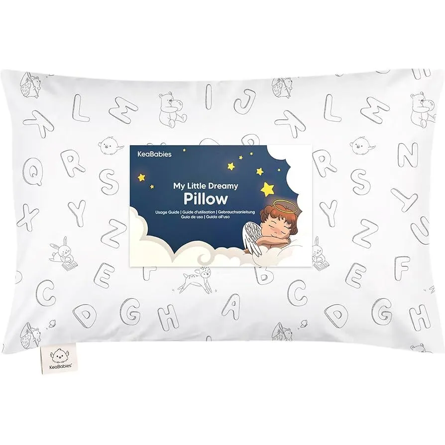 Toddler Pillow with Pillowcase - 13x18 My Little Dreamy Kids Travel Bed Pillows for Sleeping, Organic Cotton