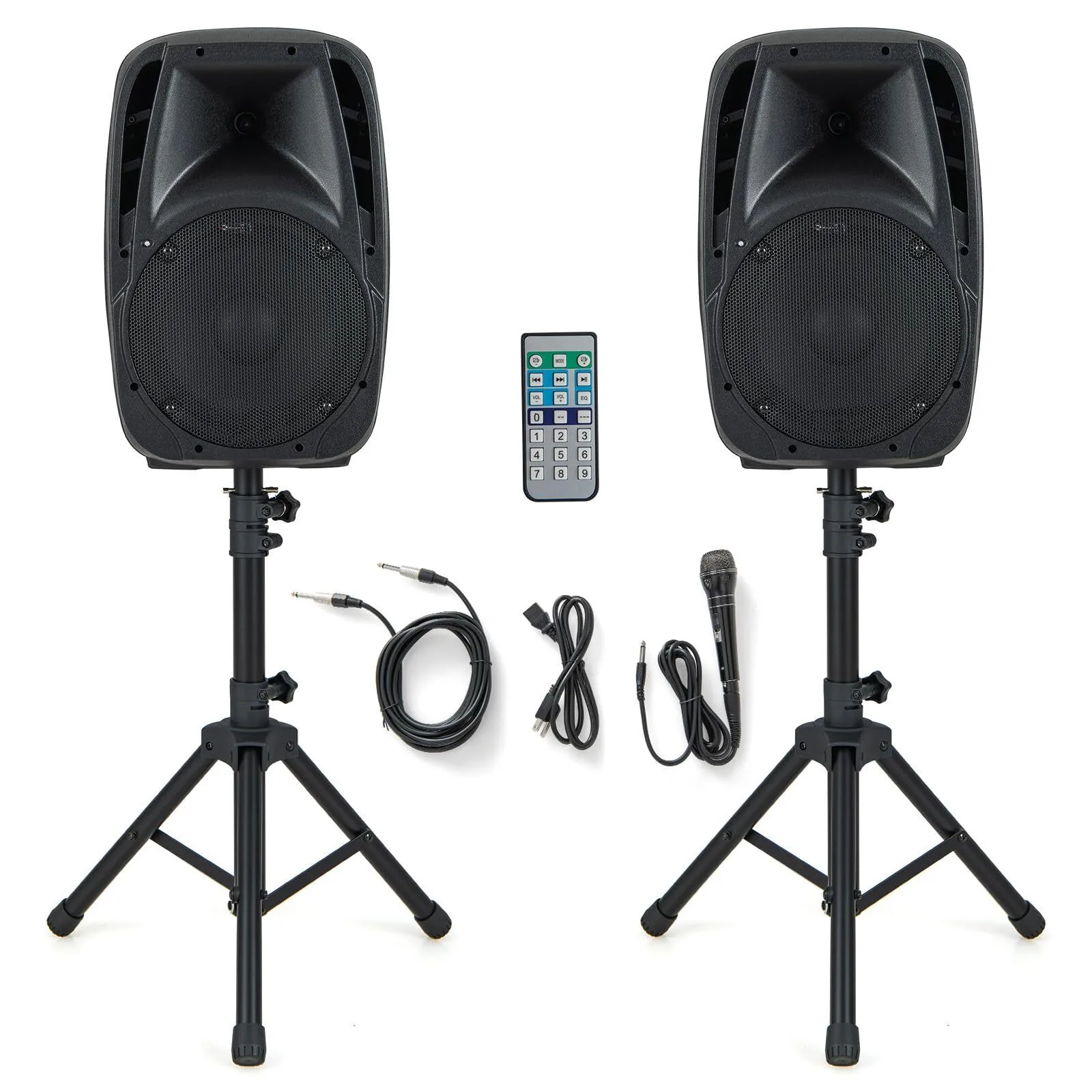 Set of Speakers with Stands
