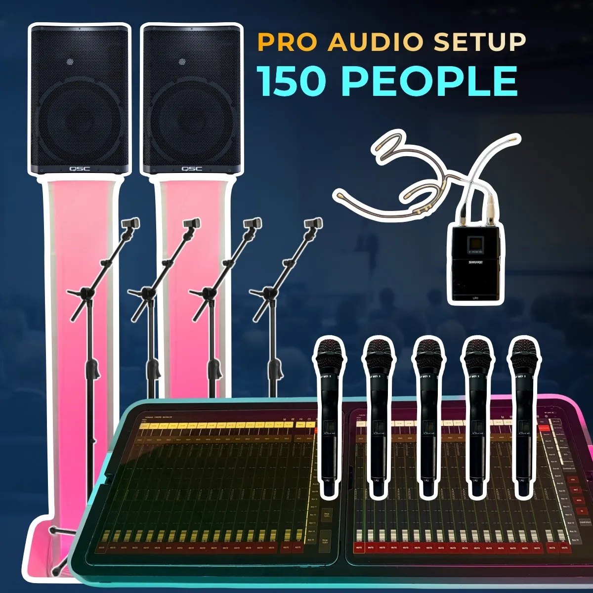 Pro Audio Setup for Corporate Events up to 150 People