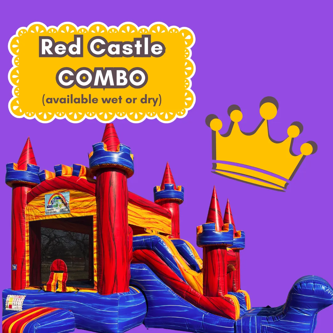 Red Bouncy Castle and Slide