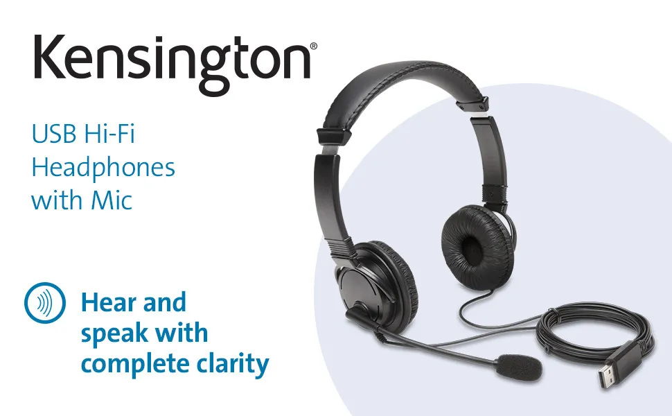 Headphone Kensington with Mic (Wired USB connection)