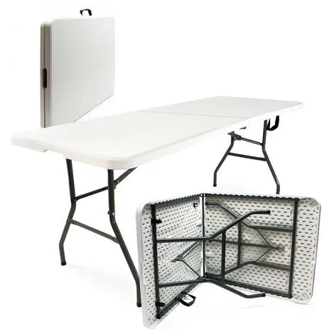 Table pliante pro blanche - 1,8 x 0,75 x 0,7 + housse noir