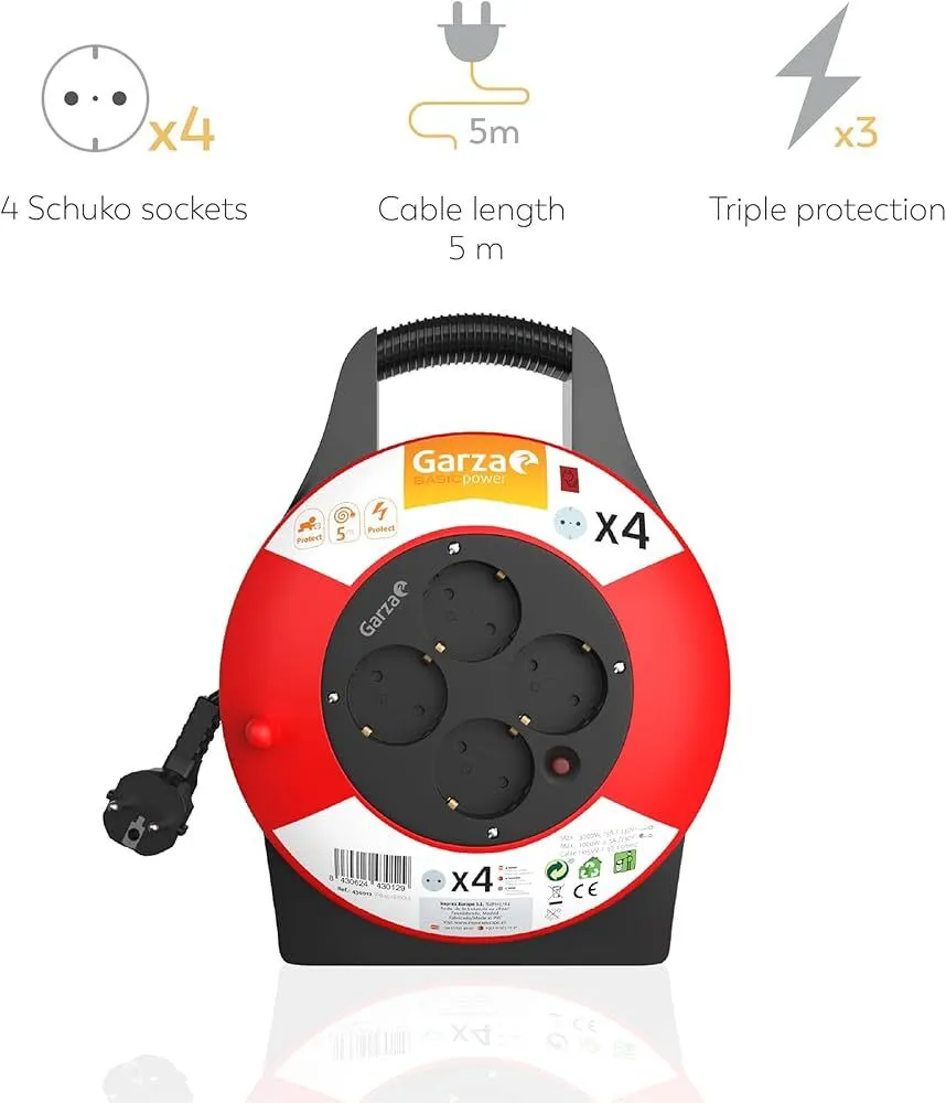 Rallonge enrouleur 5m x4 prises