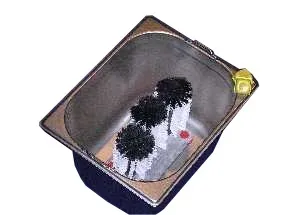 Spoelbakje met spoelborstel