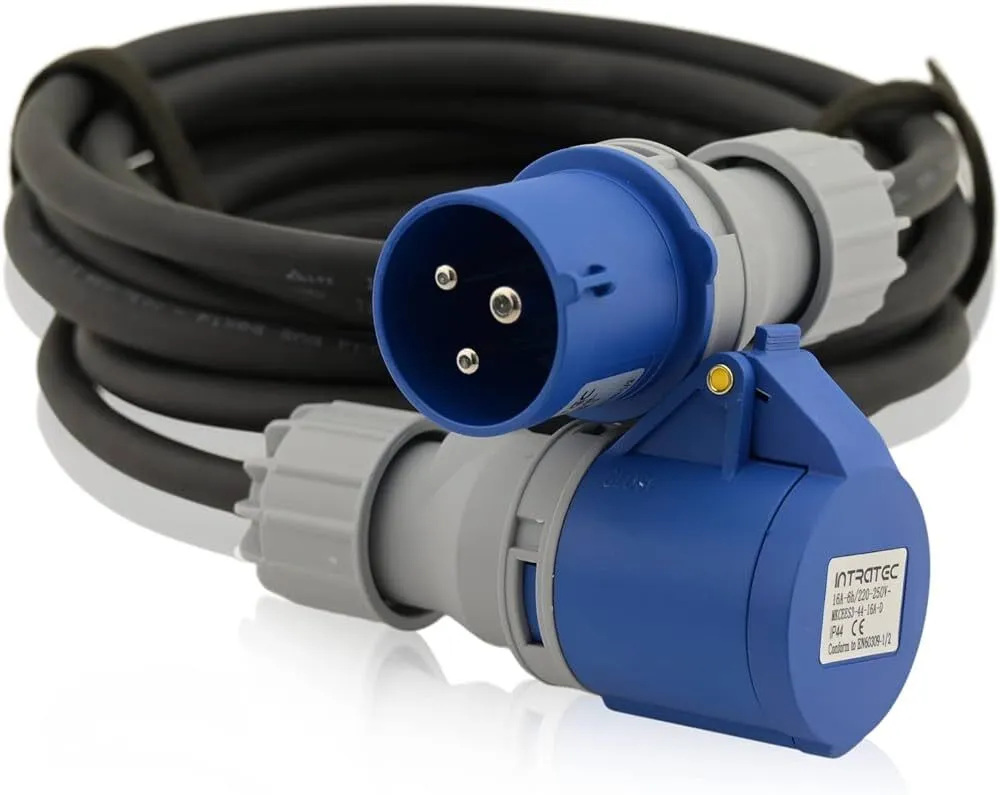verlengkabel krachtstroomkabel blauw 3-polig 16A (20 meter)