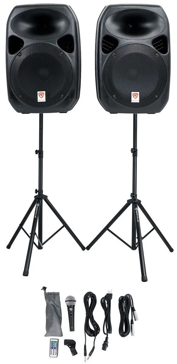 2 Speaker Bundle W/ Wired Mic