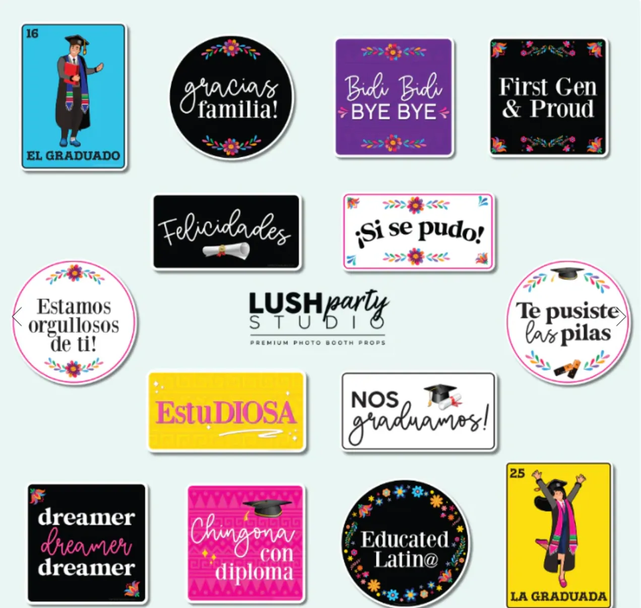 Spanish Graduation Photo Booth Signs