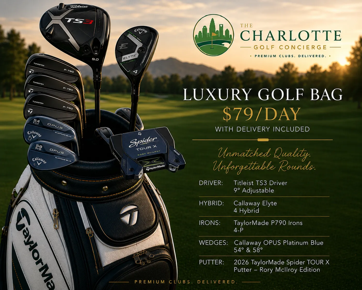 Luxury Golf Bag Rental with Delivery