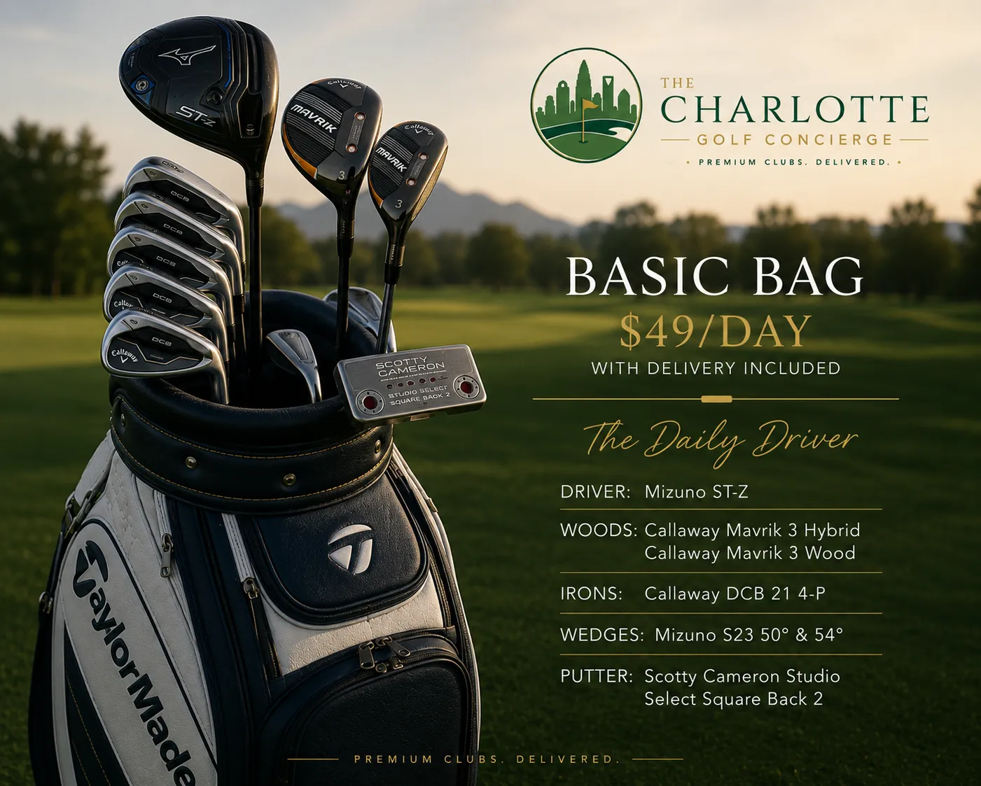 Basic Golf Bag Rental with Delivery