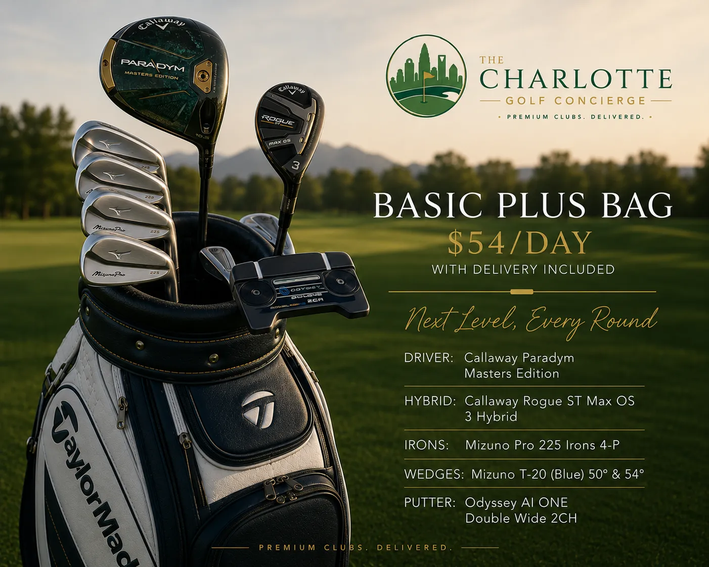 Basic Plus Golf Bag Rental with Delivery