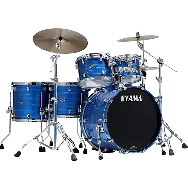 Bundle- TAMA Starclassic Walnut/Birch 5-Piece Kit Lacquer Ocean Blue Ripple