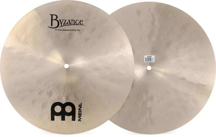 MEINL 15" Byzance Traditional Extra Hammered Hi-Hat Cymbals - 15 in.