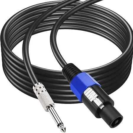 10ft. 12g Speaker Cable 1/4" to speakON Black